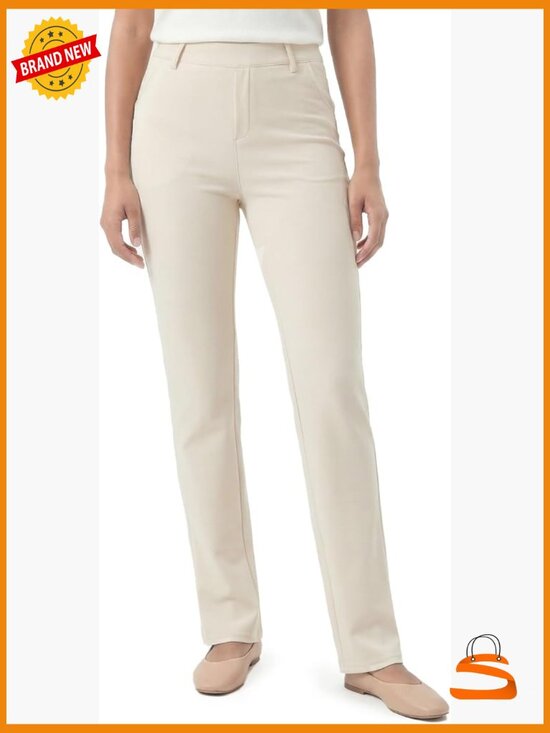 Pants - Tall Dress Pants 32" 34" Inseam Stretch Yoga Work Slacks Slim Straight Business